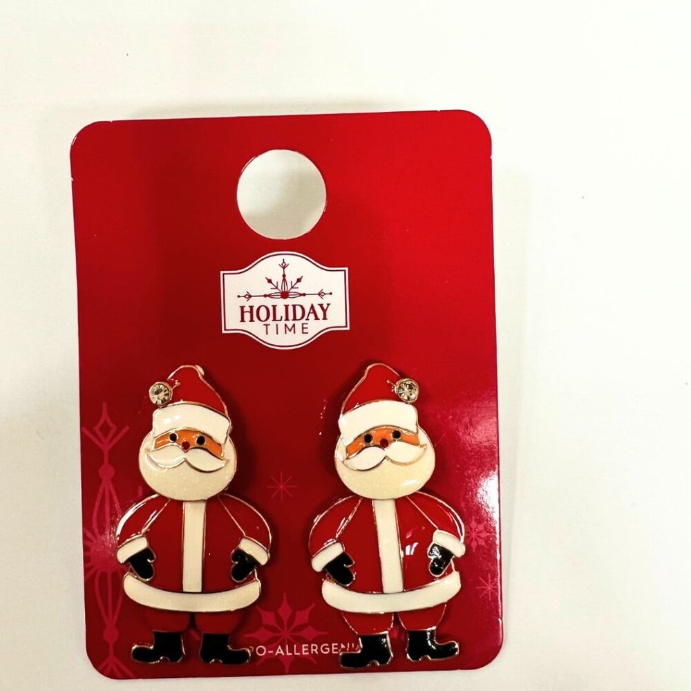 🎅 Holiday Time Santa Dangle Earrings – NWT, Festive & Fun!